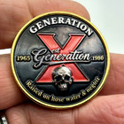 Gen-x 1965-1980 Skull  badas  Generation Challenge Coin Collectible Medal