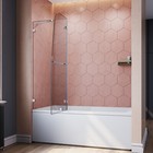 Elegant 48  W X 58  H Pivot Hinged Shower Tub Door Bathtub Tempered Glass Panel
