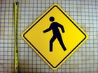 Pedestrian Crossing 16  Diamond Yellow Aluminum Street   Road   Traffic Sign