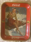 Vintage Original 1941 Coca-cola Tin Litho Advertising Serving Tray Ice Skater