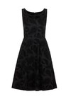 Voodoo Vixen Retro Vintage Pin Up 50s Trinity Feather Flocked Blk Dress Dra8109