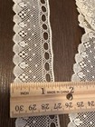 Antique French Valenciennes Bobbin Lace Beading Scalloped Trim 2 Yards 1 1 4  W
