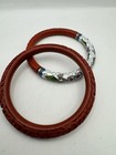 Pair Of Vtg Cinnabar And Cloisonne Bangles 
