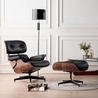 Used  Pro Tall Eames Lounge Chair   Footstool Ottoman Leather Armchair Recliner