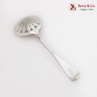 Floral Scroll Pea Spoon Pierced Bowl Davis Galt Sterling Silver 1890 Mono Ab