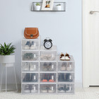 12 Pack Large Shoe Storage Boxes  Stackable Clear Shoe Organizer Bins  Plastic S
