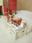 Vtg 1980s Fisher Price Family Play Farm 915 Little People Barn Silo Complete