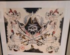 Original Tattoo Flash Art Framed Nautical  Pirate  Women Artist Jeff P Wow 