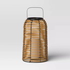 16  Rattan Battery Led Outdoor Lantern Brown - Threshold