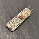 Navajo Hair Barrette Sterling Silver Stamped Coral Vintage C T