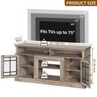 Led Tv Stand For 75  Tvs Entertainment Center Glass Doors Tv Media Console Table