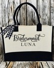Tote Bags Personalized With Custom Name For Wedding Team Bride Bridesmaid Canvas
