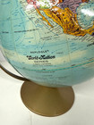 Vintage Replogle World Nation Series 12 Inch Globe Raised 1980s Wood Base Map