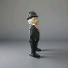 Vintage A c  Williams Cast Iron Banker In Bowler Still Bank