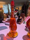 Large Vintage Viking Art Glass Persimmon Duck swan 9  Uv Glow Mid Century Retro