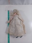 Vintage Porcelain Cream Dress Small Doll 9 Inch  Need Cleaning