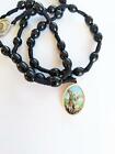 Catholic Saint St  Michael The Archangel Rosary Wood Beads Medjugorje 