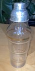 Vintage Art Deco 1930   s Beehive Glass Gold Trim   Chrome Top Cocktail Shaker
