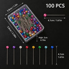 100pcs Pearl Head Sewing Pins Straight Quilting Pins For Fabric Dressmaking Box