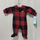 Carters Child Of Mine Premie Baby Boy Fleece Red Plaid Sleeper New