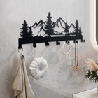 Mountain Metal Key Holder Wall Mount Organizer 7 Hooks Entryway Rack Home Decor