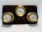 Schatz Weather Station Barometer Hygrometer Quartz Clock Germany Mid Century