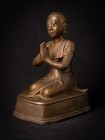 Antique Bronze Burmese Monk Statue From Burma  Late 19th Century