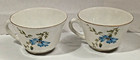 2 Ls s Porcelain Demitasse Tea Cups Blue Flowers Gold Trim  433 Carlsbad Austria