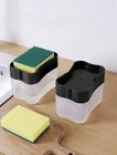 2 In1 Kitchen Liquid Soap Pump Abs Dispenser Sponge Holder Press Countertop Rack