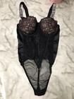 Victoria s Secret Lightly Lined Logo Shine Strap Bustier Teddy Bodysuit Sm  99