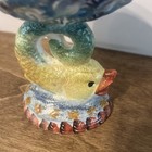 Beautiful Vintage Italian Pottery Art Koi Fish Candy Dish 6 5    Tall No Chips