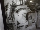 Vintage Glass Negative Steam Locomotive Engine With 5 Men Work Shop 8x10