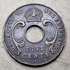 East Africa 5 Cents Coin  1941 - Kenya Uganda Tanzania - Bronze Wwii Era Km 25 1