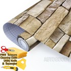 3ft X 40ft 3d Stone Brick Wallpaper Vinyl Film Sticker Rock Stacked 36  X 480 