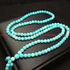 6 8mm Blue Amazonite Gemstone Buddhist 108 Prayer Beads Mala Bracelet Necklace