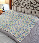 Hand Crocheted Granny Square Throw Blanket Floral Pastel 48x38 Handmade Afghan