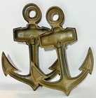 Mid Century Sexton Usa Set Of 2 Cast Iron Ship Anchor Nautical Wall Hanging 