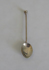 Vintage Unusual  Sterling Silver    Floral Enamel Spoon