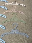 Vintage Nursery Baby Child Hangers 17 White Pink Green Blue Lambs Chicken Bunny