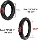 70 100-17 90 100-14 Front Rear Tire With 2 75-17 3 00-14 Inner Tube For 125cc