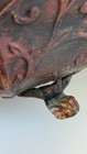 Vintage Copper-tone Decorative Footed Bowl     Ornate Embossed Design     11    Wide