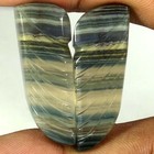 100  Natural Fluorite Carved Matched Pair Gemstone Fancy Cab 47 75cts 12x33x06mm