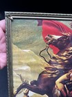 Vintage Framed Napoleon Print Brass Frame Lithograph-style Military Horse 