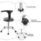 Dental Dentist Doctor Assistant Stool Adjustable Height Mobile Chair Pu Leather