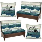 2 Set Rv Dinette Cushion Covers Stretch Washable Rv Cushion Mountain Landscape