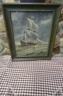 Vintage Nautical Clipper Ship Print In Antique Frame