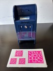Vintage Western Stamping Corp Metal Blue Usps Mailbox  Bank W key 7 x4   h2 