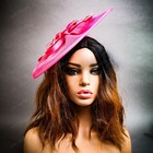 Hot Pink Feather Fascinator Hat For Tea Party Wedding Derby Races Cocktail Party