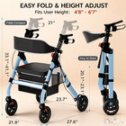 Rollator Walkers With Seat For Seniors  450 Lb Capacity  8  Wheels  18  Big Seat