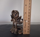 Vintage Cast Iron Rose Flower Candle Holder-goth 